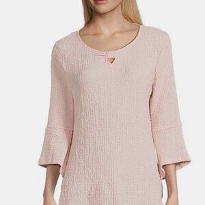 Allison DaleyBlush 3/4 Sleeve Keyhole Neck Knit Top New L